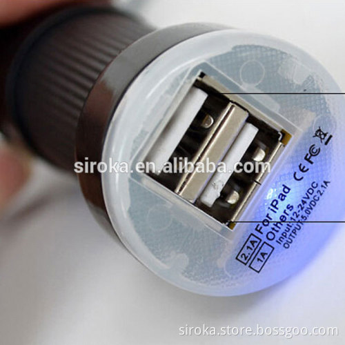 2016 hottest Fashion LED Dual USB 5V 2.1A 2 Port Car Charger USB For Smartphones